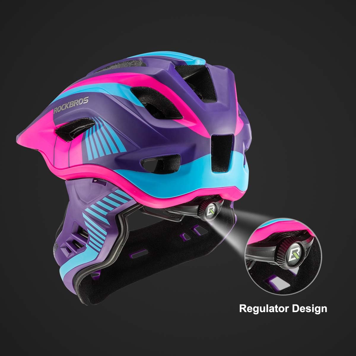 ROCKBROS Youth Full-Face Helmet with Detachable Chin Guard