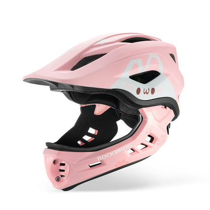 ROCKBROS Kids Full-Face Bike Helmet with Detachable Chin Guard