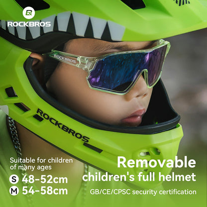 ROCKBROS Kids Full-Face Bike Helmet with Detachable Chin Guard
