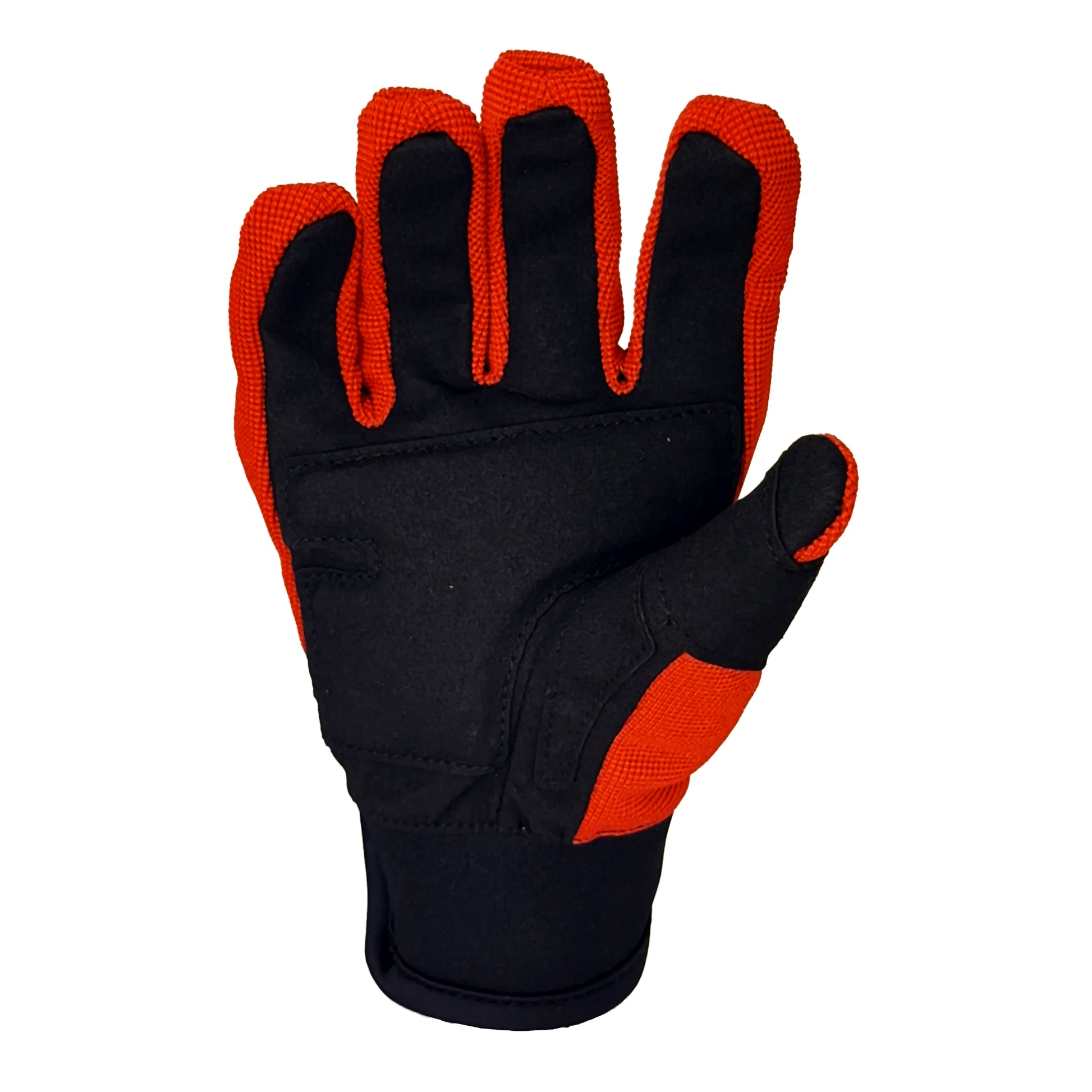 Red glove with black logo and Voltastra branding on a white background